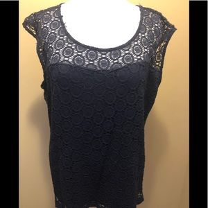 Navy lace Shirt Size 2X
